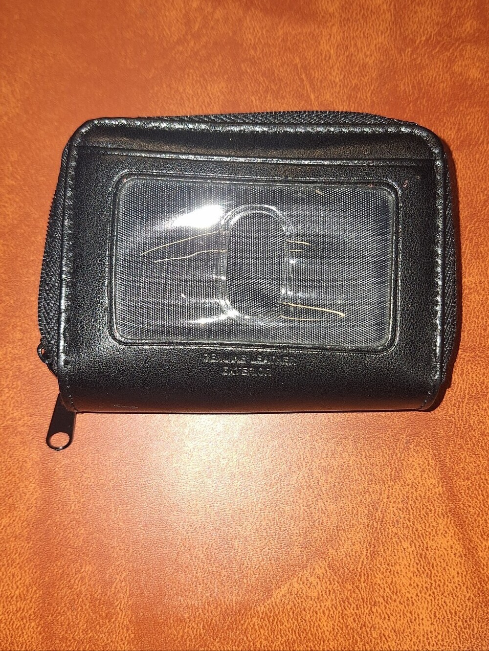 Black Leather Card Holder Mini Wallet